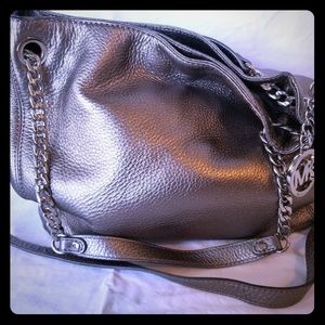 Michael Kors Metallic Pewter Bag